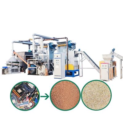 Máquina de reciclaje de placas de PCB con separador de flujo de aire personalizado para polvo de cobre y resina