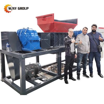 15000W trituradora de doble eje para residuos de neumáticos de desecho de plástico industrial de aluminio