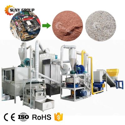 Potente planta de reciclaje de residuos de PCB de metal con una tasa de separación del 99,9% para una gran capacidad
