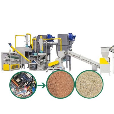 Planta de reciclaje de tarjetas de PCB de desechos electrónicos de alta pureza de cobre con una tasa de separación del 99,9%