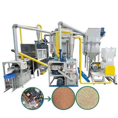Planta de reciclaje de tarjetas de PCB de desechos electrónicos de alta pureza de cobre con una tasa de separación del 99,9%