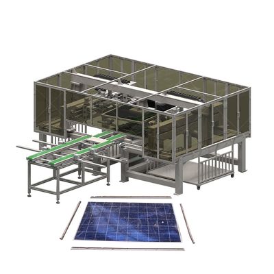 Máquina de reciclaje de paneles solares fotovoltaicos totalmente automática controlada por PLC para paneles
