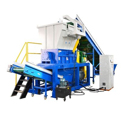 Máquina de trituración de doble eje adecuada para la chatarra de latas de aluminio con control PLC