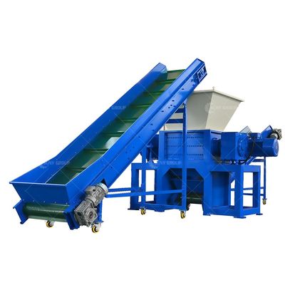 Máquina de trituración de doble eje adecuada para la chatarra de latas de aluminio con control PLC